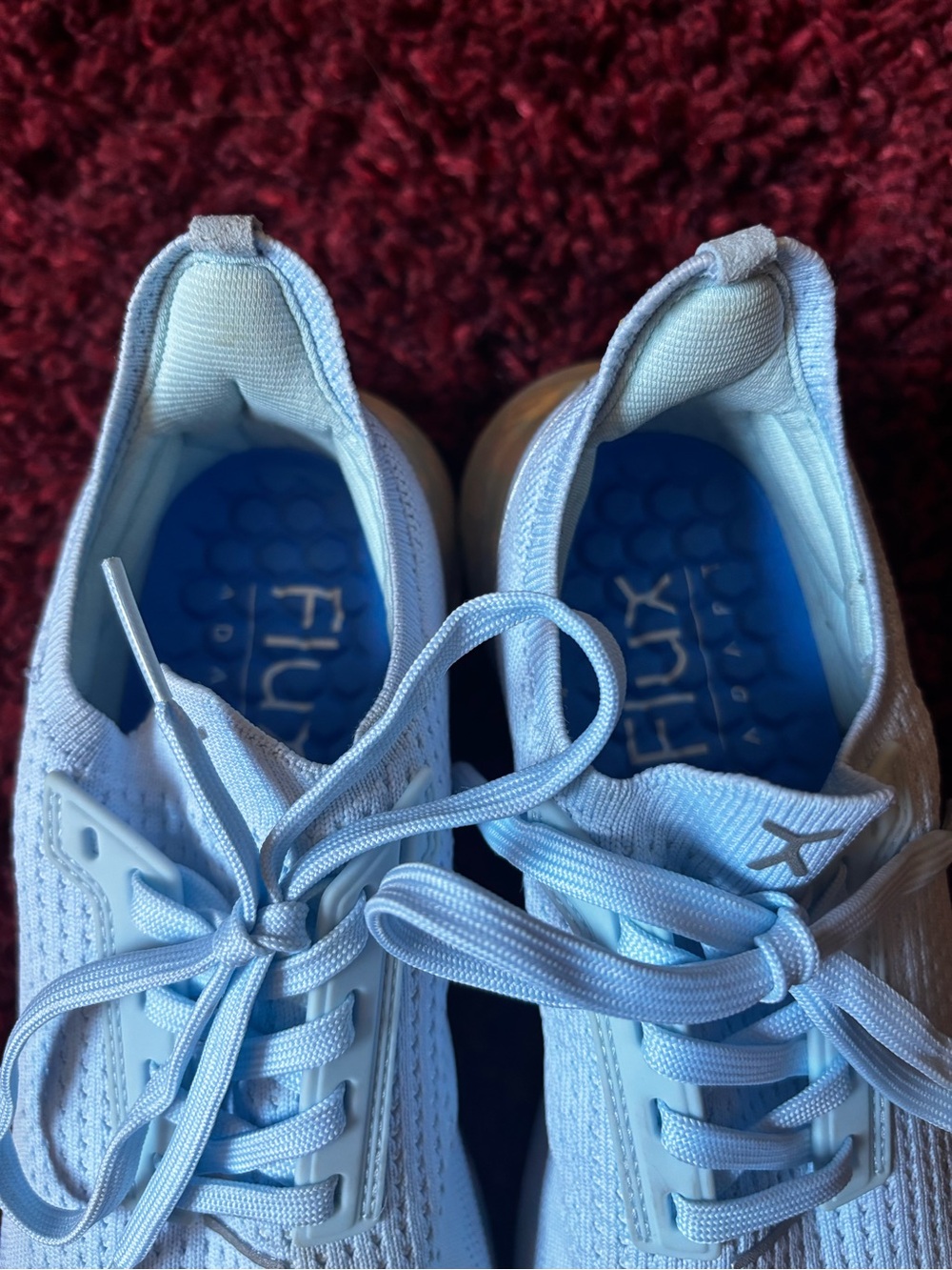 Flux Light Blue Knit Women's and Men’s Sneakers - Comfortable Lace-Up Trainers - Picture 2 of 10